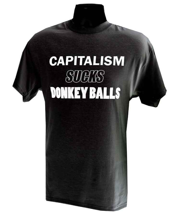 Capitalism Sucks Donkey Balls BLACK