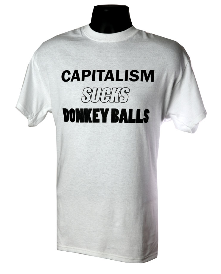 Capitalism Sucks Donkey Balls WHITE