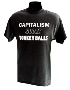 Capitalism Sucks Donkey Balls BLACK