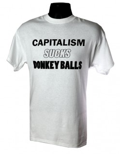 Capitalism Sucks Donkey Balls WHITE